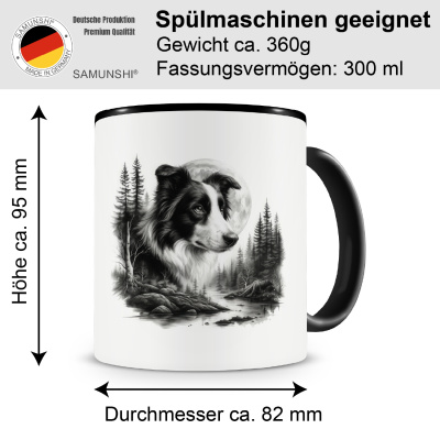 Tasse mit dem Motiv Border Collie im Wald - Ansicht 2
