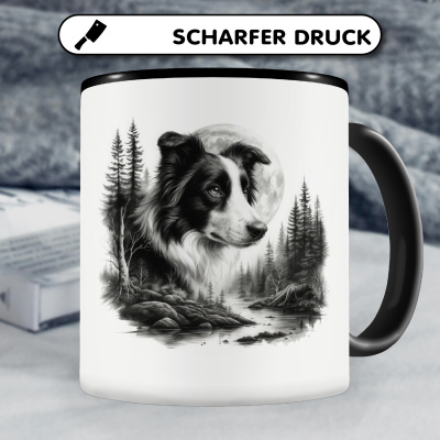 Tasse mit dem Motiv Border Collie im Wald - Ansicht 5