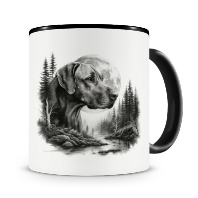 Tasse mit dem Motiv Rhodesian Ridgeback im Wald