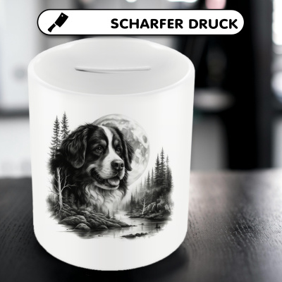 Spardose mit dem Motiv Berner Sennenhund im Wald - Ansicht 5