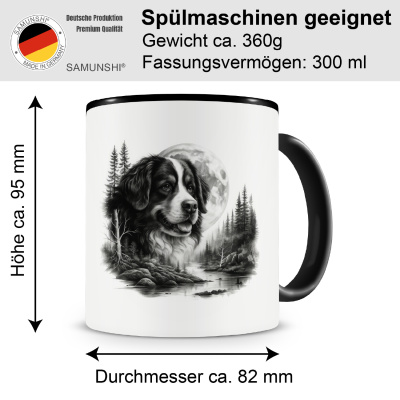 Tasse mit dem Motiv Berner Sennenhund im Wald - Ansicht 2