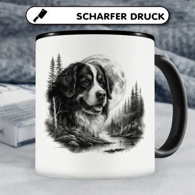 Tasse mit dem Motiv Berner Sennenhund im Wald - Ansicht 5