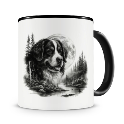 Tasse mit dem Motiv Berner Sennenhund im Wald