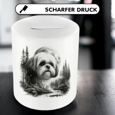 Spardose mit dem Motiv Shih-Tzu im Wald - Ansicht 5