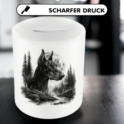 Spardose mit dem Motiv Dobermann im Wald - Ansicht 5