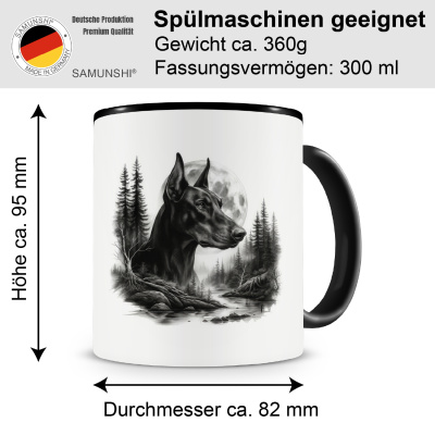 Tasse mit dem Motiv Dobermann im Wald - Ansicht 2