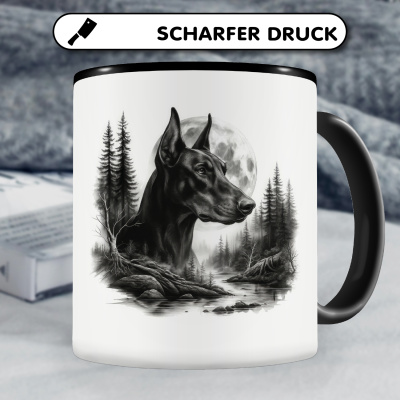 Tasse mit dem Motiv Dobermann im Wald - Ansicht 5