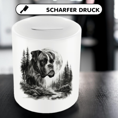 Spardose mit dem Motiv Boxer im Wald - Ansicht 5