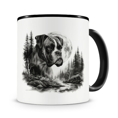 Tasse mit dem Motiv Boxer im Wald