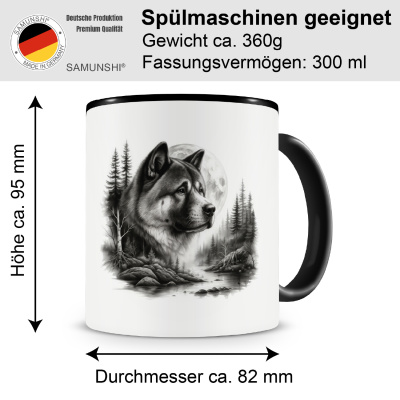 Tasse mit dem Motiv Akita im Wald - Ansicht 2
