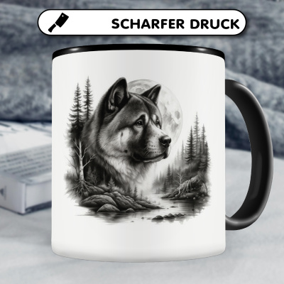 Tasse mit dem Motiv Akita im Wald - Ansicht 5