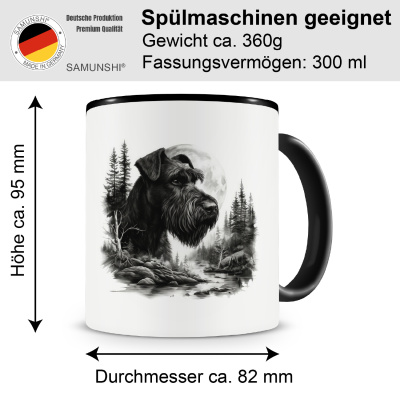 Tasse mit dem Motiv Riesenschnauzer im Wald - Ansicht 2