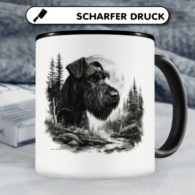 Tasse mit dem Motiv Riesenschnauzer im Wald - Ansicht 5