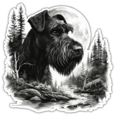 Wandtattoo  Riesenschnauzer im Wald 