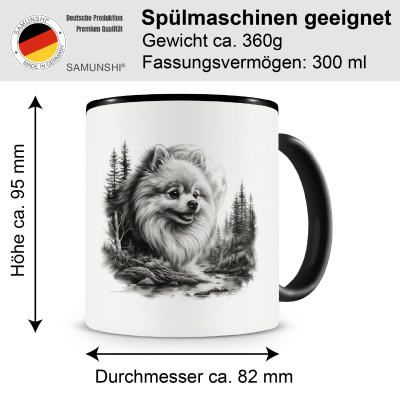 Tasse mit dem Motiv Deutscher Spitz im Wald - Ansicht 2