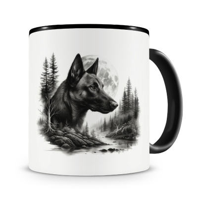 Tasse mit dem Motiv Malinois im Wald
