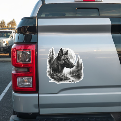 Malinois im Wald Aufkleber Bunt - Ansicht 2