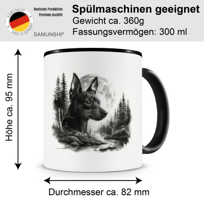 Tasse mit dem Motiv Zwergpinscher im Wald - Ansicht 2