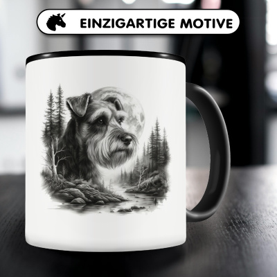 Tasse mit dem Motiv Zwergschnauzer im Wald - Ansicht 3