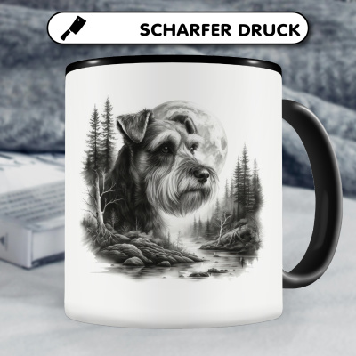 Tasse mit dem Motiv Zwergschnauzer im Wald - Ansicht 5