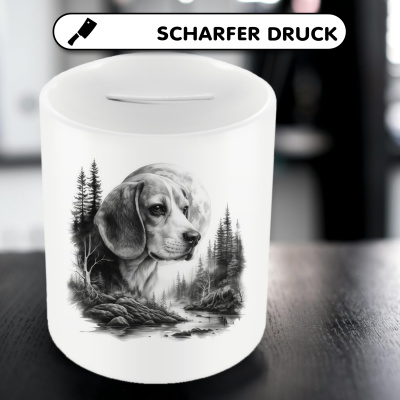 Spardose mit dem Motiv Beagle im Wald - Ansicht 5