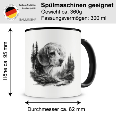 Tasse mit dem Motiv Beagle im Wald - Ansicht 2