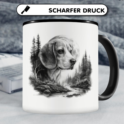 Tasse mit dem Motiv Beagle im Wald - Ansicht 5
