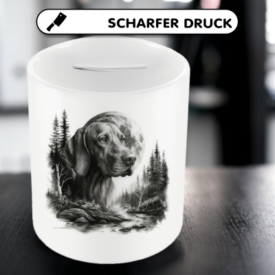 Spardose mit dem Motiv Magyar Vizsla im Wald - Ansicht 5