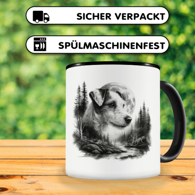 Tasse mit dem Motiv Parson Russell Terrier im Wald - Ansicht 4