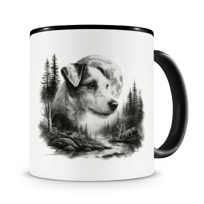 Tasse mit dem Motiv Parson Russell Terrier im Wald
