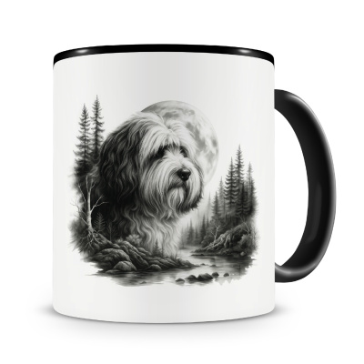 Tasse mit dem Motiv Tibet Terrier im Wald