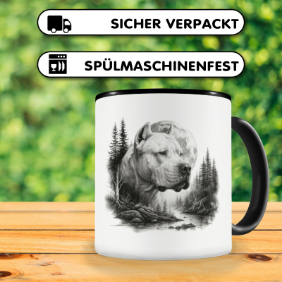 Tasse mit dem Motiv Dogo Argentino im Wald - Ansicht 4