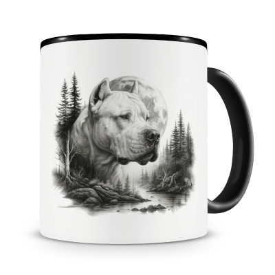 Tasse mit dem Motiv Dogo Argentino im Wald