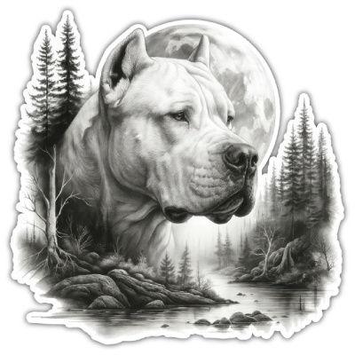 Wandtattoo  Dogo Argentino im Wald 