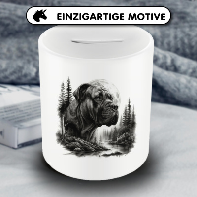 Spardose mit dem Motiv Dogo Canario im Wald - Ansicht 3