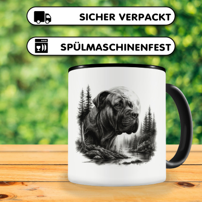 Tasse mit dem Motiv Dogo Canario im Wald - Ansicht 4