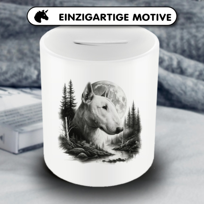 Spardose mit dem Motiv Bullterrier im Wald - Ansicht 3