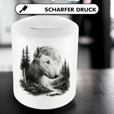 Spardose mit dem Motiv Bullterrier im Wald - Ansicht 5