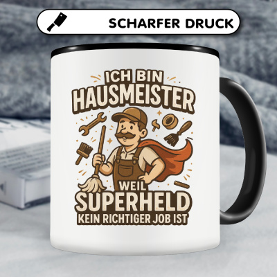 Tasse mit dem Motiv Ich bin Hausmeister Superheld - Ansicht 5