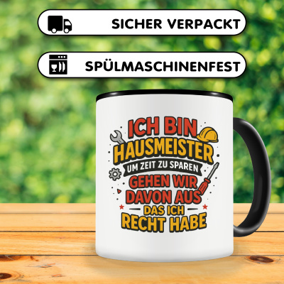 Tasse mit dem Motiv Hausmeister haben Recht - Ansicht 4