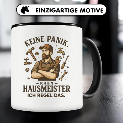 Tasse mit dem Motiv Keine Panik bin Hausmeister - Ansicht 3
