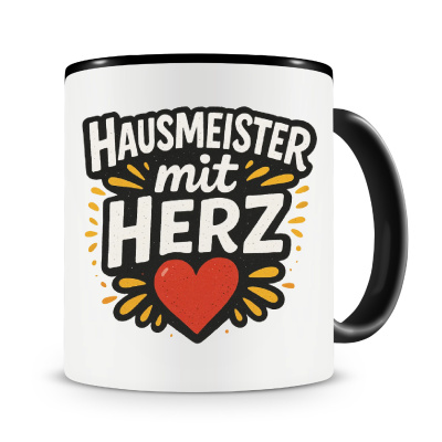 Tasse mit dem Motiv Hausmeister mit Herz