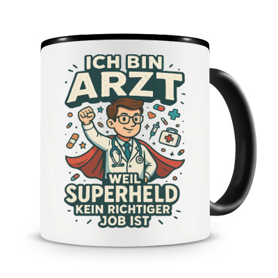 Tasse mit dem Motiv Ich bin Arzt Superheld
