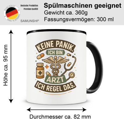 Tasse mit dem Motiv Keine Panik bin Arzt - Ansicht 2