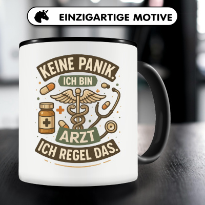 Tasse mit dem Motiv Keine Panik bin Arzt - Ansicht 3