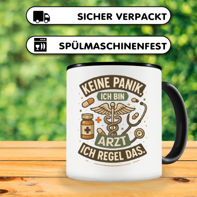 Tasse mit dem Motiv Keine Panik bin Arzt - Ansicht 4
