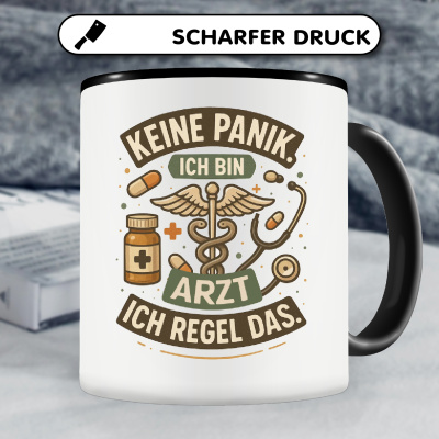 Tasse mit dem Motiv Keine Panik bin Arzt - Ansicht 5