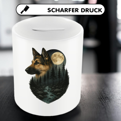 Spardose mit dem Motiv Schferhund im Mondlicht - Ansicht 5