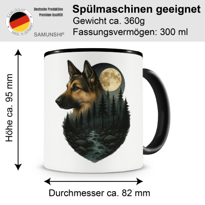 Tasse mit dem Motiv Schferhund im Mondlicht - Ansicht 2