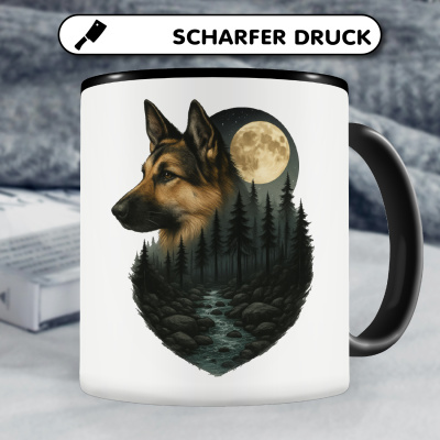 Tasse mit dem Motiv Schferhund im Mondlicht - Ansicht 5